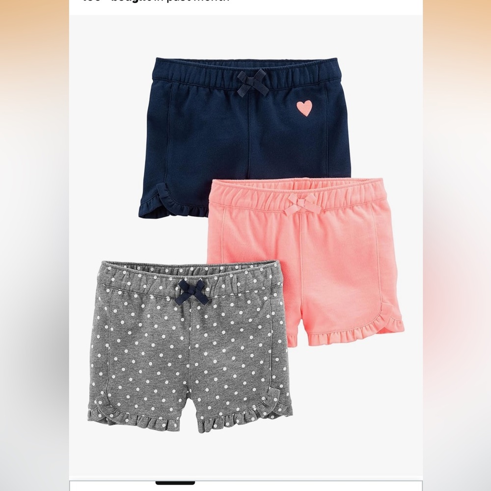 Set of three ruffle play shorts for girls from Simple Joys by Carter’s